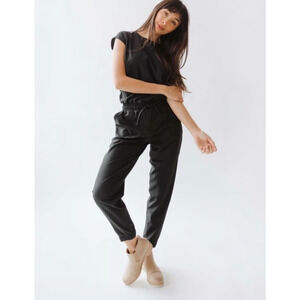 Albion Jumpsuit Jogger Jumpsuit Cap Sleeve Jumpsuit M Black Women One Piece